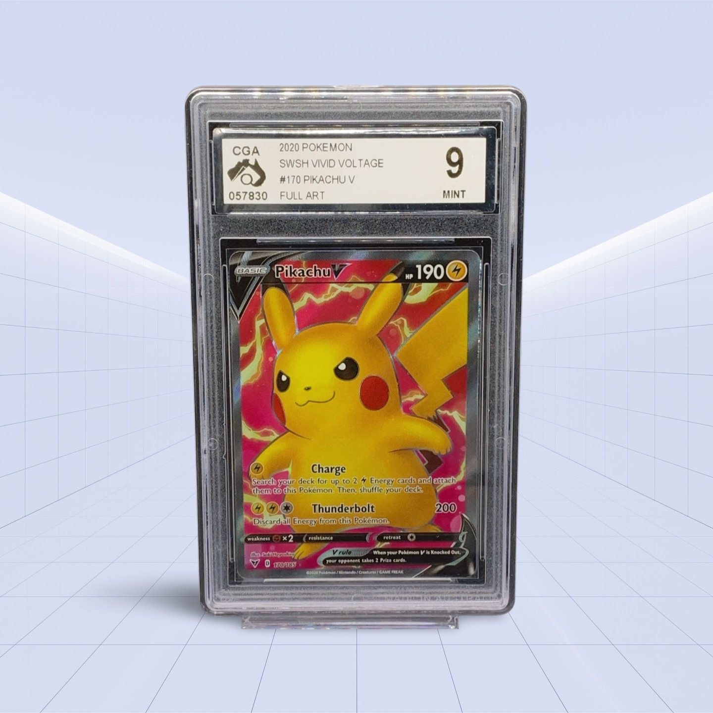 #170/185 PIKACHU V CGA MINT 9