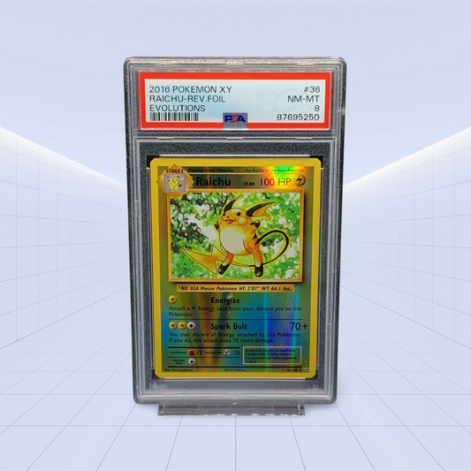 #36/108 RAICHU REV-FOIL PSA NM-MINT 8