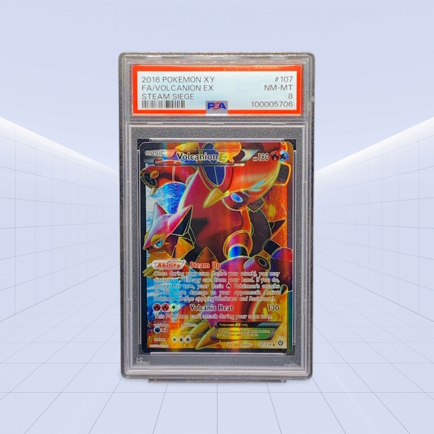107/114 Volcanion EX PSA NM-MT 8